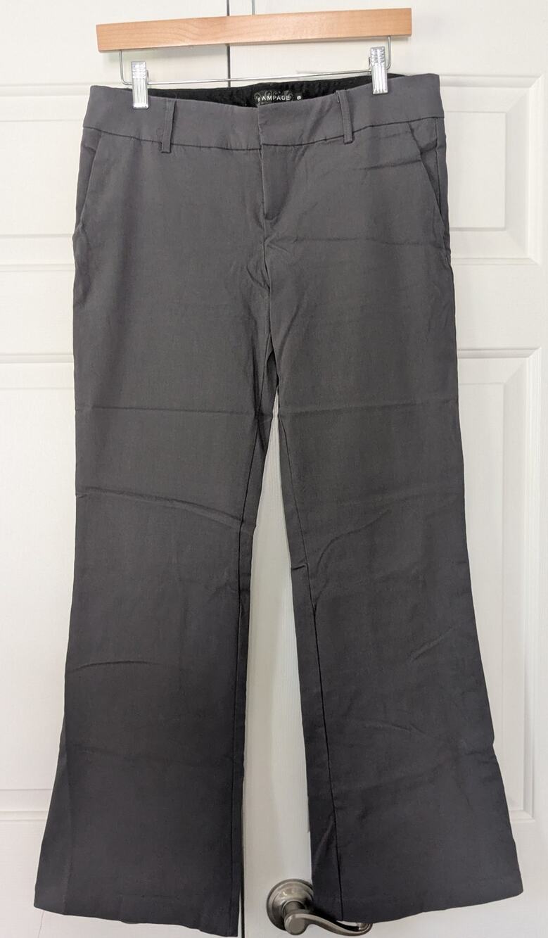Rampage Y2K Grey Flare Nylon Blend Pants